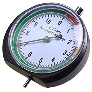 Profiltiefenmesser, Reifenprofilmesser Tiefenmesser Auto-Reifen-Profiltiefen Tester Messgerät Meter 0-11mm Reifenmesssattel Edelstahl Reifenzeiger Monitor Messwerkzeug für Auto Motorra,Schwarz