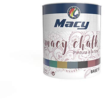 Macy Pintura Chalk para Interior. Acabado Efecto Tiza-Empolvado. Redecora tus muebles. 375 Mililitros. Color Negro
