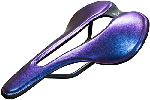 GORIX Fahrradsattel Sitz ultraleichtes bequemes Kissen mit Schiene Mountain Road Fahrrad für Männer und Frauen (GX-A215(Global Edition)) (Oil Slick)