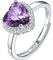 Suplight Damen Ringe aus 925 Sterling Silber Kristall Fingerring mit Geburtsstein Februar in Herzschnittform Zirkonia Damenring Synthetischer Amethyst