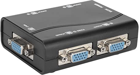 Sorandy VGA Splitter 4 Port 1x4, 1080p 1920x1440 VGA Video Splitter für PC zu 4 Monitore, 40 Meter Reichweite, Schwarz