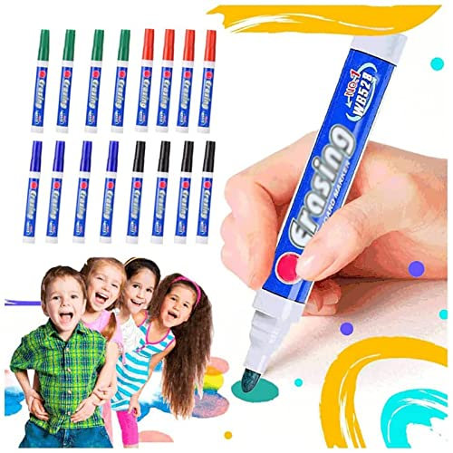 CENPENYA Magical Water Painting Pen, Water Doodle Pens, Erasable Floating Pen Colouring Pens Interesting Markers with Ceramic Spoon for Kids Adult Games (Size : 16PCS)