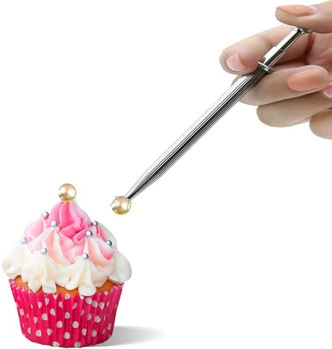 Streustift, Perlengreifer, Zuckerperlen Pick-up Tool, Dragee Halter mit 4 Zinken, Essbarer Süßigkeitenfänger mit 4 Krallen für Kuchen, Cupcake, Eiscreme Backen Dekoration, HIFUNBK