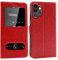 CEKA TECH Coque pour Samsung Galaxy A13 4G (6,6 Pouces), Etui Housse avec FENETRES, Pochette Magnétique pour (Samsung A13 4G) - Rouge
