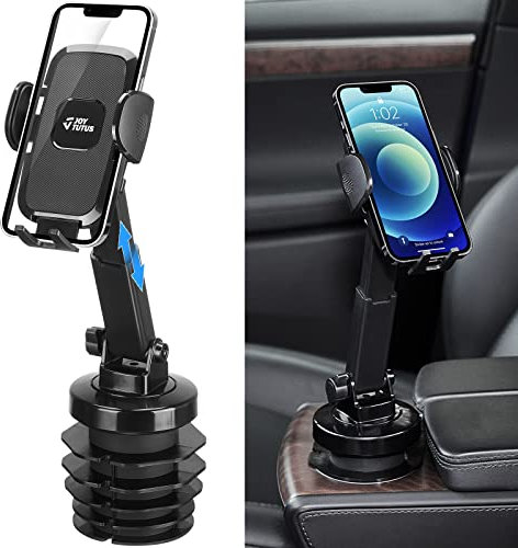 Handyhalterung Auto, Universal Handyhalter fürs Auto, 360° Drebare KFZ-Handyhalterung, Auto Getränkehalter Handyhalter, mit Stabiler Gummibasis, Kompatibel mit iPhone, Android Smartphone Samsung
