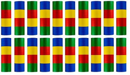 ARKRAFT Serpentine Luftschlangen 20 Rollen Mehrfarbig Gestreift und Gemustert, Party-Dekoration für Karneval und Geburtstag (P20)