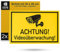 Hinweisschild Achtung! Videoüberwachung!, 2 Stück, 30 x 20 cm, 1 mm starkes PVC Schild mit Bohrlöchern, Video Überwachung Schilder für Innen- und Außenbereich, Kameraüberwachung Schild Grundstück