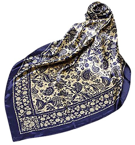 FAIRYGATE Seidentuch Damen Bandana Kopftuch Mädchen Sommer Haarband Herren Halstuch Motorrad Seiden Haargummi Seidenschal Damen Multifunktionstuch 77023
