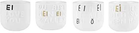 Colour-up Eierbecher 4er-Set mit unterschiedlichen Motiven - Räder Design