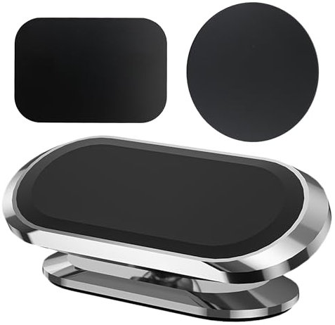 SOL 1pk Magnetic Phone Holder for Car, Mini Magnet Mount, Stand for Air Vent, Compatible with Smartphones, Mobiles, Strong Adhesive, Holds Cellphones Horizontal or Vertical, Perfect for Safe Driving
