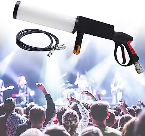 json2xml Led Co2 Hand Atmosphärenpistolenbühne,Bunter Jet Effekt/26–32fuß Entfernung,Tragbarer Bühnennebelerzeuger Mit 10 Fuß Verlängerungsschlauch,Manuelle Bedienung Von Rauchpistolen Für Bars