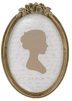 Sunlit Vintage Bilderrahmen 12,7 x 17,8 cm, ovaler antiker Bilderrahmen mit Glasfront, Bronze Rose