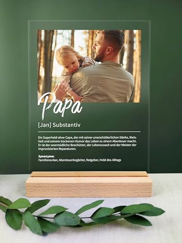 Papa Geschenk personalisiert - Acryl Foto Geschenk: Definition wie im Duden - Geschenk für Papa, Bester Papa, Geschenk Papa, Geschenke für Papa zum Geburtstag, Bester Papa Geschenke