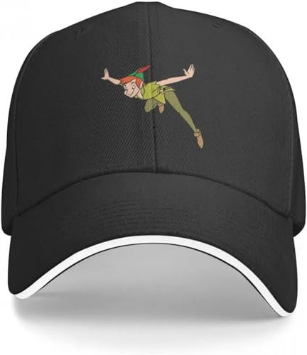 CAPHATMC Baseballkappe Hiphop Sonnenhut Peter Pan I Love Peter Pan Aufkleber Baseball Cap Snap Back Hut Custom Cap Golf Cap Hut Damen Herren