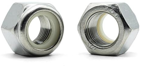 Hippo Hardware #8-36 TPI UNF Nyloc Nylon Lock Nuts Imperial Inch Fine Thread A2 Stainless Steel (Pack of 3)