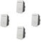 4 Pezzi Interruttore Bipolare 2P 16A tasto 0 1 compatibile Living Light e International Bianco Nero Silver Grigio Tech incasso presa a muro (4 pezzi Bianco)