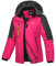 Libin Winterjacke Damen Warm Gefüttert Skijacke Outdoorjacke Damen Wasserdicht Atmungsaktiv Wanderjacke Übergangsjacke Reitjacke mit Abnehmbarer Kapuze und Reißverschlusstaschen Rosarot, XL