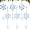 MONCAP 6 PCS Diamond Art Painting Kits 5D Blue Snowflake Diamond Keyrings Double Sided DIY Art and Craft Christmas Hanging Ornament for Window Home Garden Christmas Tree Decor