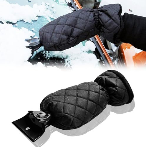 WJUSYH Eiskratzer Auto mit Handschuh für Mazda 3 BP, mit Rutschfestem Griff mit Eisbrecherkante, Warme Hände beim Schneeschaufeln