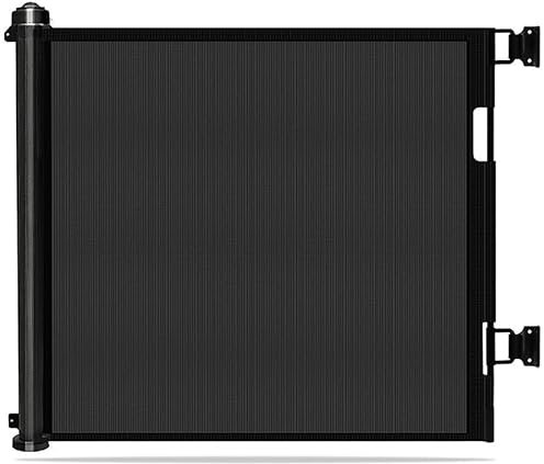 Treppengitter-Türschutz für Babys und Haustiere, ausziehbares Rollo, Innen- und Außenbereich, Schwarz, 0 x 300 cm
