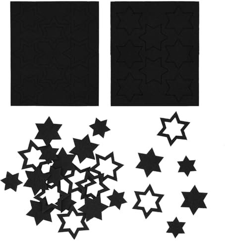 Oblique Unique 24 Filz Sterne Weihnachtsdeko Tischdeko Weihnachten DIY Basteln Geschenke Deko 3 Motive (Schwarz)