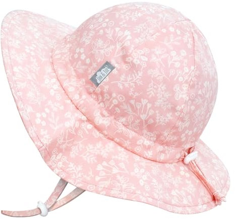 Jan & Jul Mädchen Baumwoll-Sonnenhut, Sommerstrandhut mit Kinnriemen für Kleinkinder (L: 2-5 Jahre, Pink Prairie)