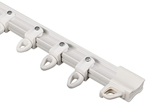 Vorhangschienensystem für Garage, Balkon, Decke/Wandmontage, Metallstangen, leicht zu biegen, 4 m