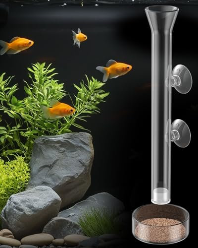 Pawfly Aquarium Fisch Garnelen Feeding Dish Set Klarglas Fisch Feeding Tube mit Feeding Bowl Garnelen Feeder Tube mit Garnelen Feeding Dish Tray Fish Tank Feeding Supplies mit 2 Saugnäpfe