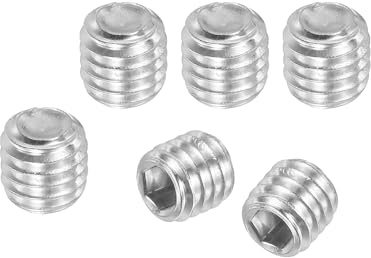PATIKIL 100 Pcs Hex Socket Grub Screw, M6x6mm Flat Point Grub Bolt 304 Stainless Steel Head Socket Set Screws for Door Handles Light Fixture Repair