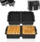 FJNATINH Waffle Ninja Heißluftfritteuse Zubehör,2 Stück Waffelform für Airfryer Compatible with Ninja AF400EU, AF451EU, SL400EU and AF500EU,Reusable(Schwarz)