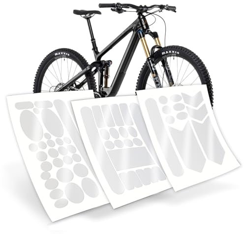 OAKENCREST 3 Stück Fahrrad Schutzfolie, Fahrrad Rahmenschutzfolie, Verschiedene Formen, Fahrrad Lackschutzfolie Rahmen Schutz Carbon Aufkleber, für Trekkingrad, MTB, Rennrad oder E-Bike, Transparent