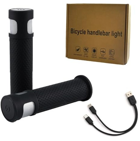 Lenkerabdeckung, Mountainbike Blinker für 22mm Lenker Scooter Blinklicht Griff mit 5 Beleuchtungsmodi Fahrrad Blinker mit 140 mAh Lithiumbatterie für die meisten Fahrradlenker auf dem Markt