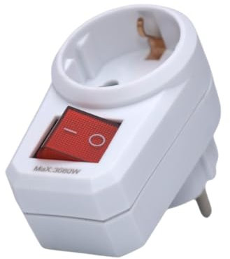 DISTRIBUX Enchufe conmutador regleta con interruptor individual base de enchufe con interruptor de 2 Polos MAX. 3680W 250V/16A