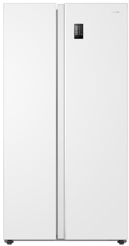 Teknix TX2SBS1791PW American Side by Side Door Fridge Freezer - 530L Capacity - Frost Free - Digital Controls - White, H177.5 x W91.0 x D65.0 (cm) (White, 523L)