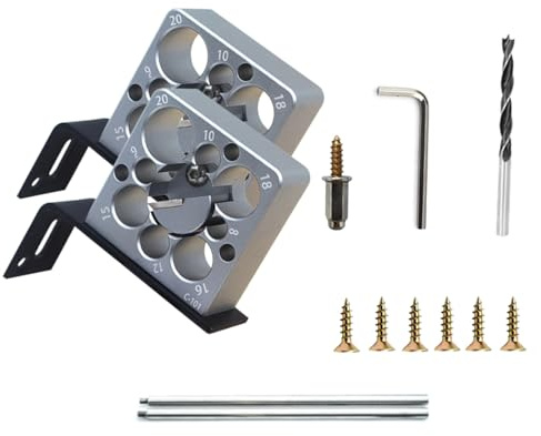 Strumento per la creazione di tasselli da 8-20 mm per trapani elettrici Fori da 8 mm-20 mm Giunti in legno in alluminio resistente Kit di tasselli regolabili