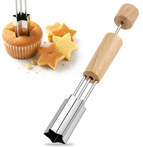 Elegaperma 2.2cm Sternen Ausstecher, Edelstahl Cupcake Corer