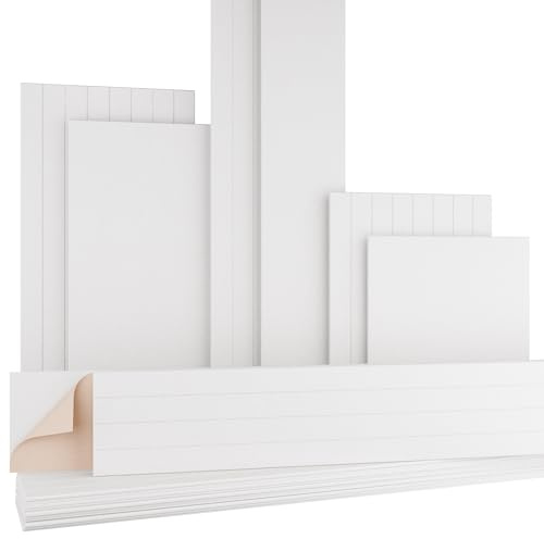 AKUSTIKO Akustikpaneele Selbstklebend 240x30cm - 3 Stück Weiß Akustik Wandpaneele Schallschutz & Raumakustik Panels Filz 9mm Hexim Decken- & Wandverkleidung Geräusch Dämpfung 2.16m²)