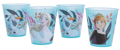 Stor 4er Set Kinder Trinkbecher Die Eiskönigin 285ml - Kunststoffbecher fur Partys und Alltag - Bruchsicher und Robust