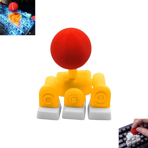 3D-Gedruckter Tastatur Joystick Arcade Stick Adapter für Mechanische Tastatur, WASD Richtungstasten Modifikation, Vier-Wege Steuerung Tastenkappen für Gaming Setup (Gelb)