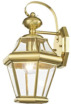 Livex Lighting 2161-02 Outdoor Wall Lantern, Polished Brass