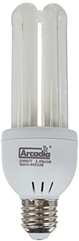 Arcadia FBC20X Bird Lamp, Compact 20W, UV-Lampe für Exoten, E27, Weiß, 1 Stück (1er Pack)