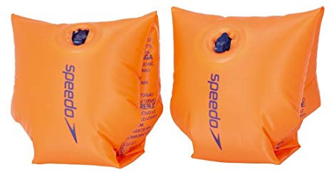 Speedo Unisex-Adult Inflatable Swimming Armbands | Learn to Swim| Float | Kids Swimming, Orange, 6-12