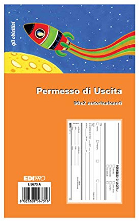 EDIPRO - E5673A - Blocco permesso uscita 50x2 autoricalcante f.to 9,9x17