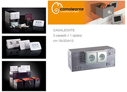 Cassaforte/Cassetta di sicurezza a scomparsa/mimetica finta presa elettrica Mod. 3 cassetti + ripiano - CAMALEONTE (Cod.:4833)