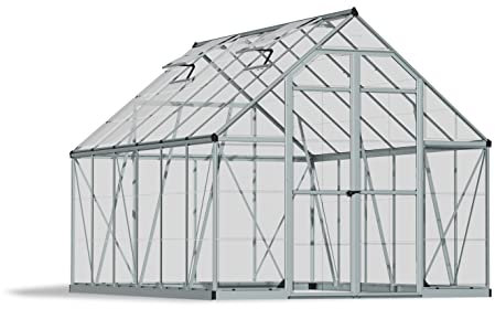 Canopia by Palram Gewächshaus Gross Octave 8x12 Treibhaus 244x367 cm Aluminium Silber Tomatenhaus Polycarbonatplatten UV-beständig