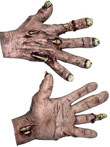 Ghoulish Productions - Manos de carne de zombi, Línea Zombies, Disfraz de Látex resistente, pintada a mano, Halloween, Desfile de Carnaval, Fiesta de Disfraces, Talla única adulto