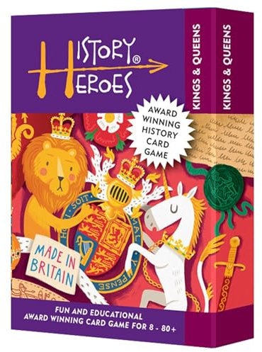 History Heroes: Kings & Queens - History Quiz Card Game for Kids, Adults - Family Friendly, Fun & Educational Travel Game About the British Monarchy & Royals