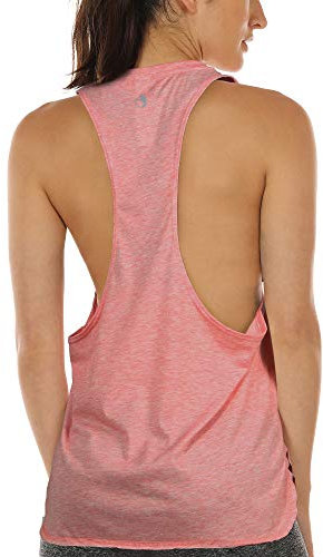 icyzone Sport Tank Top Damen Locker - Yoga Fitness Shirt atmungsaktive Sport Tops (S, Pale Blush)