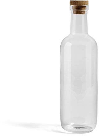 HAY Glasflasche Trinkflasche mit Korken aus Glas in der Farbe Transparent 1,5l, Maße: ca.34cm x 10,5cm, 506443
