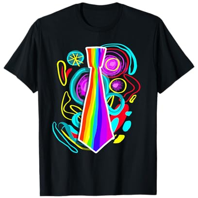 NEON PARTY T Shirt Farbklecks Blast Rainbow Krawatte T-Shirt T-Shirt